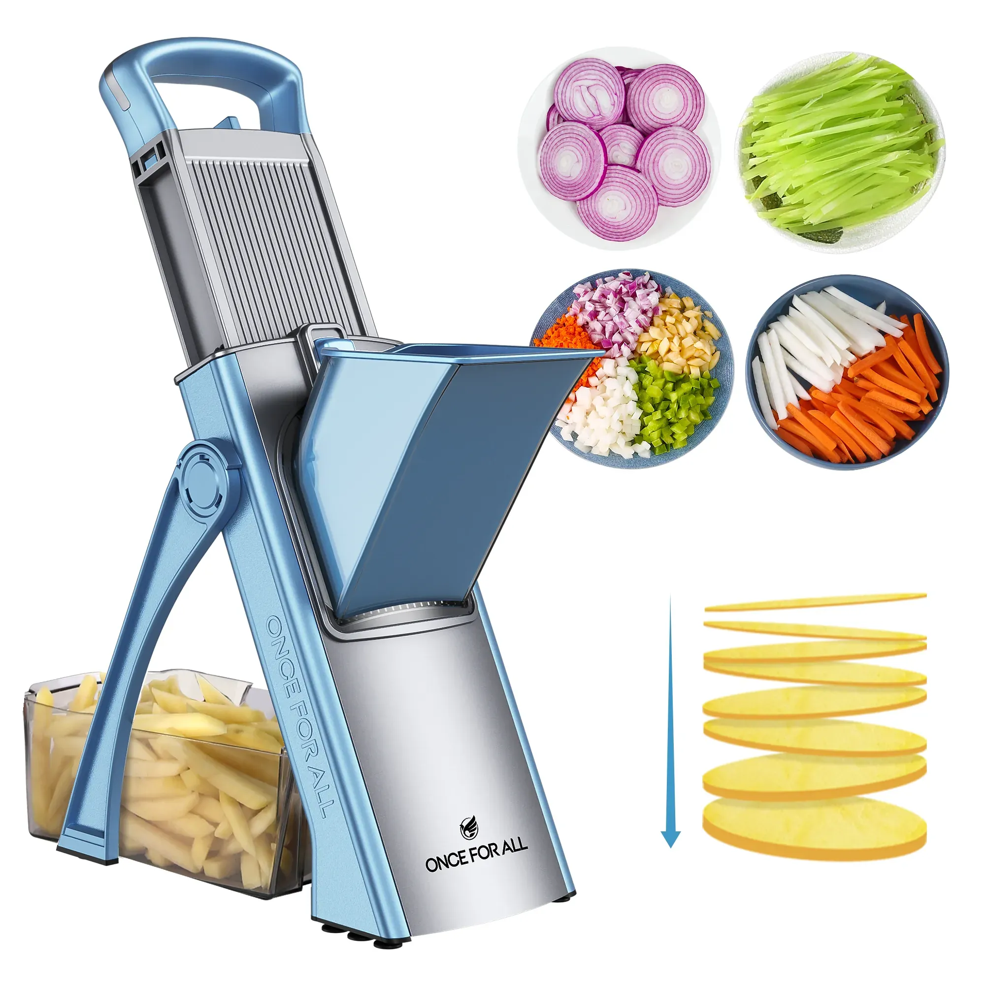 Adjustable Stainless Steel Mandoline Slicer and Food Cutter